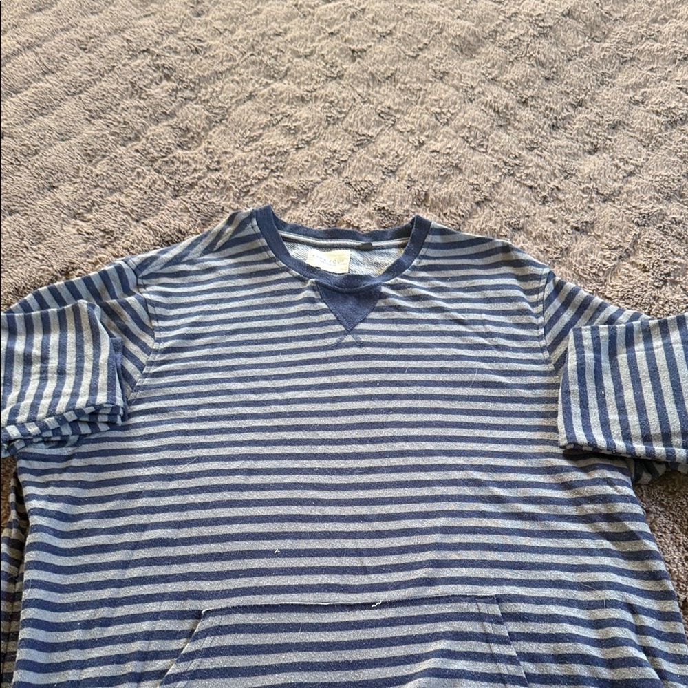 Five Four Navy and Gray Striped Pullover